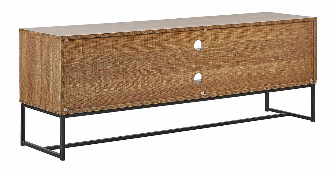 TV stolek/skříňka NAVVEA (světlé dřevo + bílá)