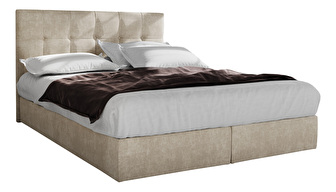 Manželská postel Boxspring 180 cm Porto (béžová) (s matrací a úložným prostorem)