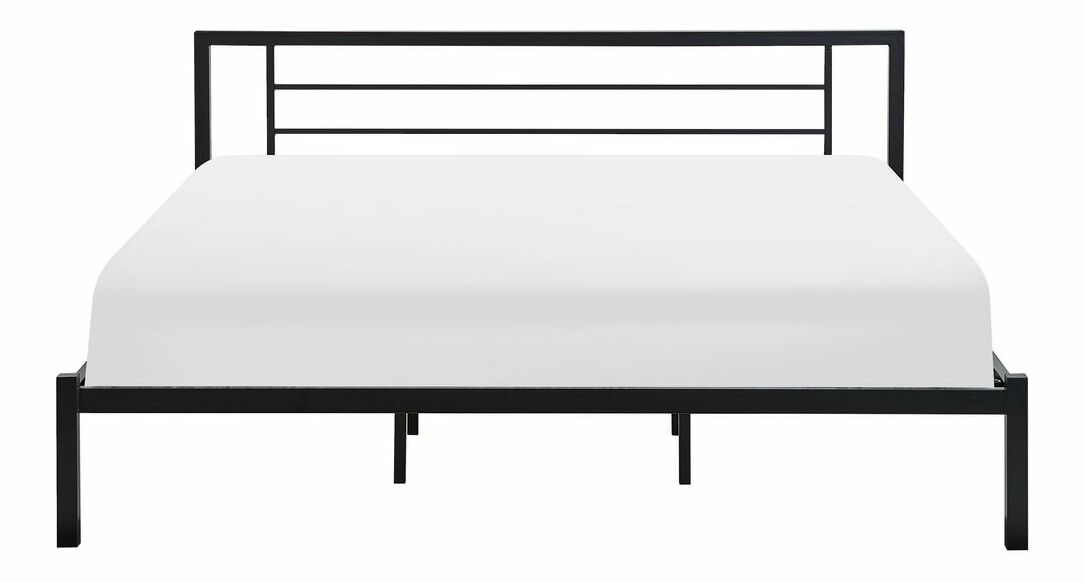Manželská postel 180 cm CONNET (s roštem) (černá)