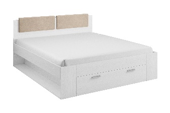 Manželská postel 180 cm Afrodita Typ 52 (s úl. priestorom) (bílý popol) 