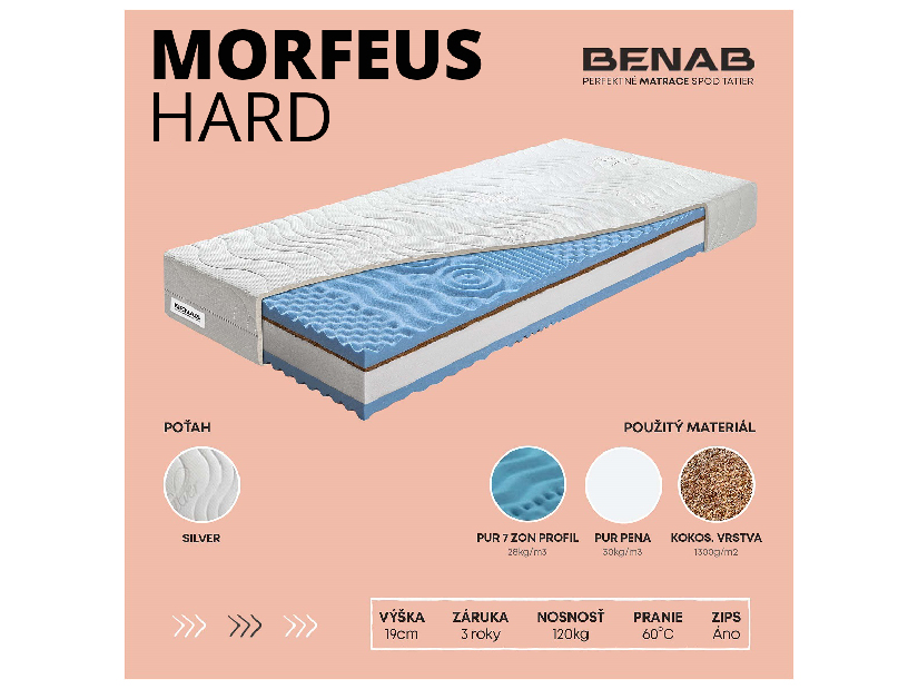 Pěnová matrace Benab Morfeus Hard 200x160 cm (T3/T5)
