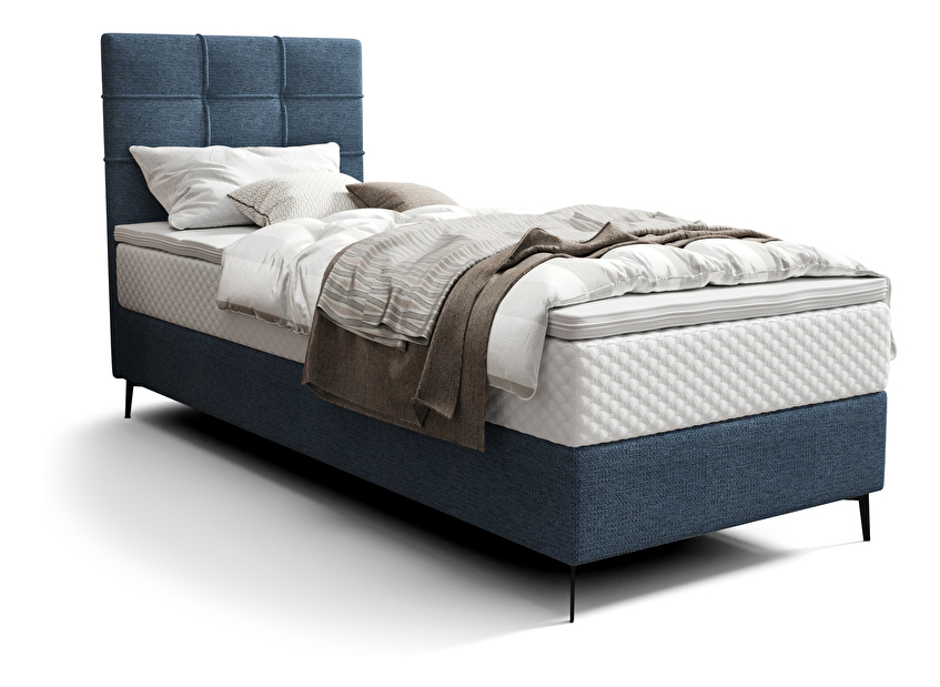 Jednolůžková postel 90 cm Infernus Comfort (modrá) (s roštem, s úl. prostorem)