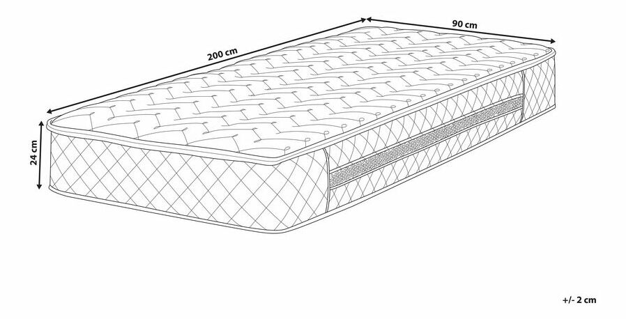 Taštičková matrace 90x200 cm GLORIA (středně tvrdá)