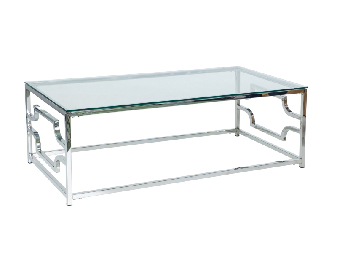 Konferenční stolek Vannessa (sklo + chromová)