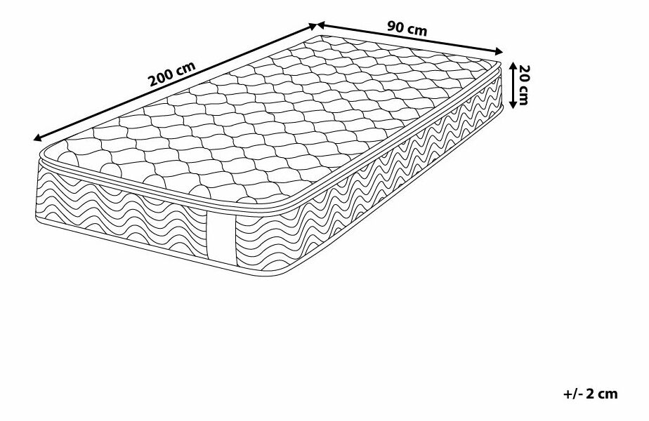 Taštičková matrace 90x200 cm SALEOR (měkká/tvrdá)