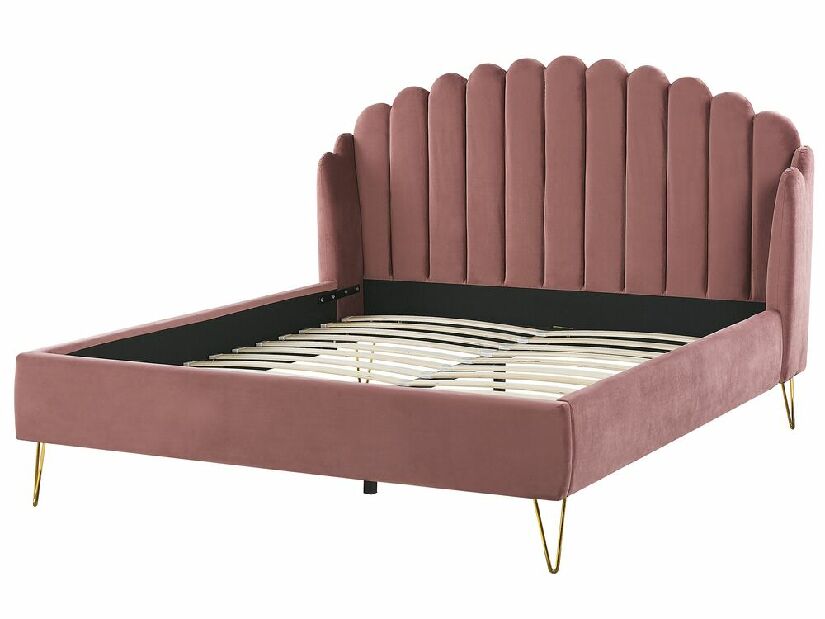 Manželská postel 160 cm Alise (růžová) (s roštem)