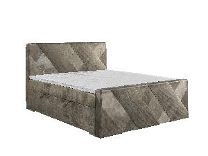 Kontinentální postel 120 cm Galand (hnědošedá) (s matrací a úl. prostorem)