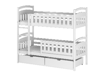 Dětská postel 90 cm Irwin (s roštem a úl. prostorem) (bílá)