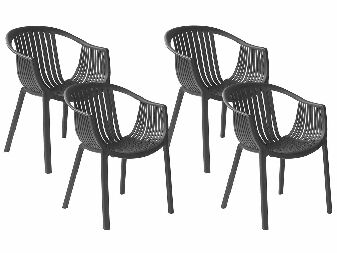 Set 4 ks. zahradních židlí Nanette (černá)