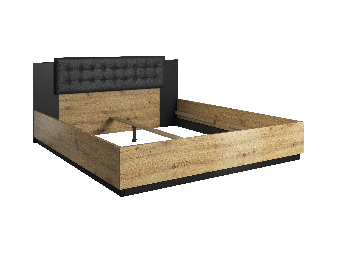 Manželská postel 160 cm Signat Typ 31 (černá + dub artisan) *výprodej