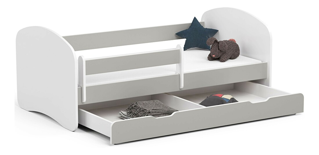 Dětská postel Pranshi II (šedá) (s matrací)