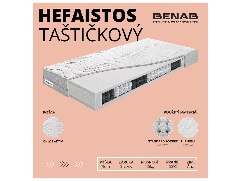 Taštičková matrace Benab Hefaistos 200x90 cm (T2)