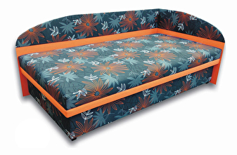 Jednolůžková postel (válenda) 100 cm Suzanna (Oranžová X104 + Valeriana vol 830) (P)