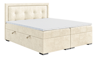 Manželská postel Boxspring 180 cm Veronica (krémová) (s matrací a úl. prostorem)