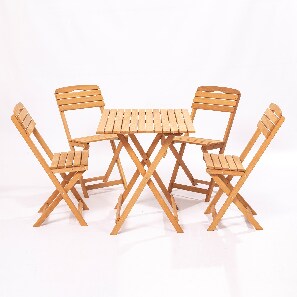 Sada zahradního stolu a židlí (5 kusů) Maxwell (hnědá)