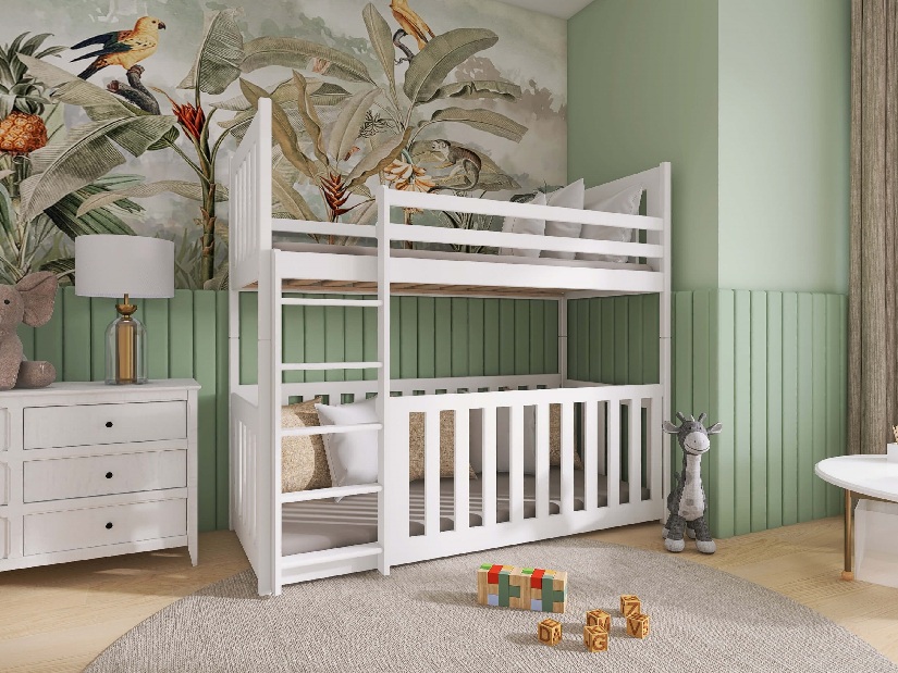 Dětská postel 80 cm Cristine (s roštem a úl. prostorem) (bílá)