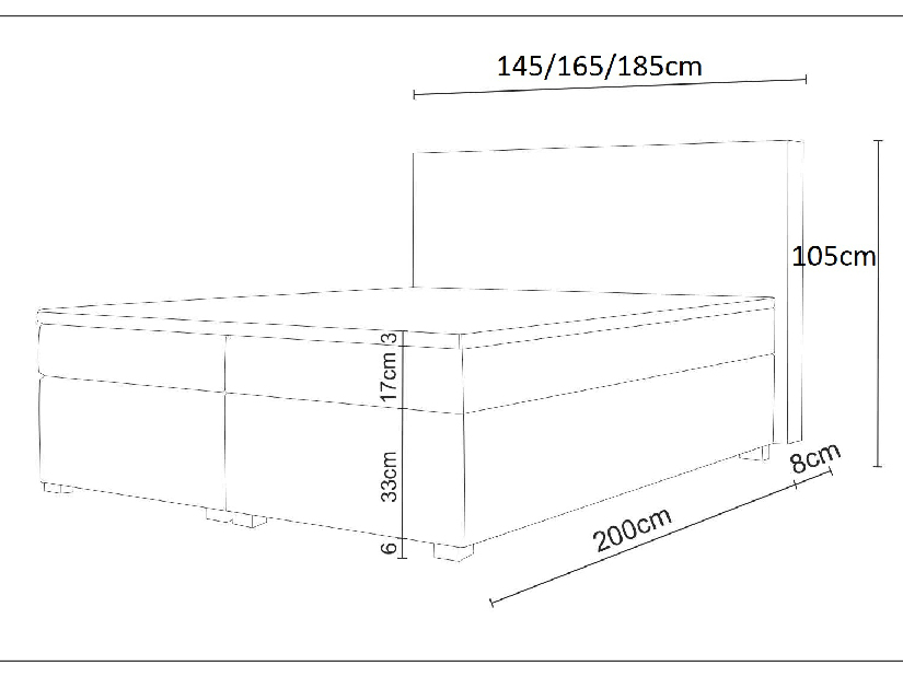 Manželská postel Boxspring 180 cm Simon (béžová) (s matrací, bez úložného prostoru)