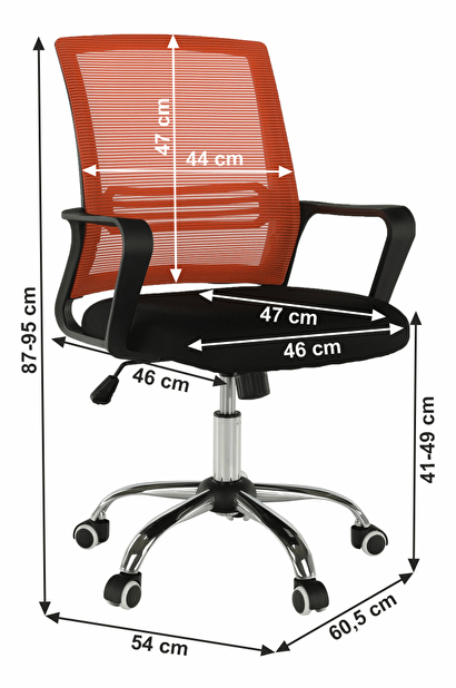 Kancelářská židle April (černá + oranžová)