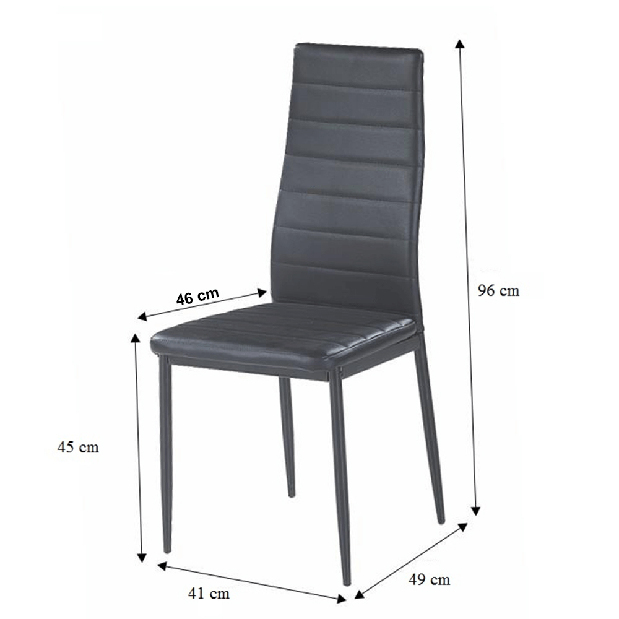 Jídelní židle Coleta nova (černá ekokůže)