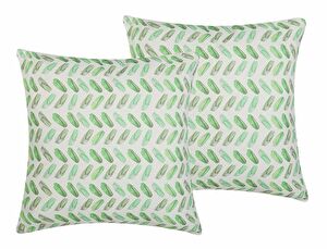 Sada 2 ozdobných polštářů 45 x 45 cm Prunie (zelená)