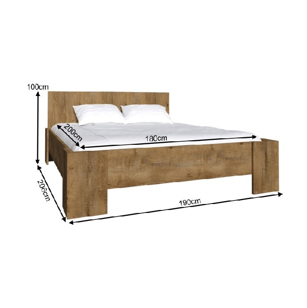 Manželská postel 180 cm Modestus L2 (s roštem)