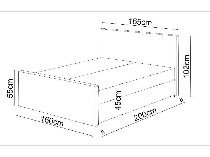 Manželská postel Boxspring 200 cm Milagros Comfort 1 (šedá) (s matrací a úložným prostorem)