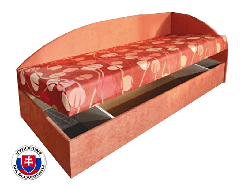 Jednolůžková postel (válenda) 80 cm Mamie (s pružinovou matrací) (P)