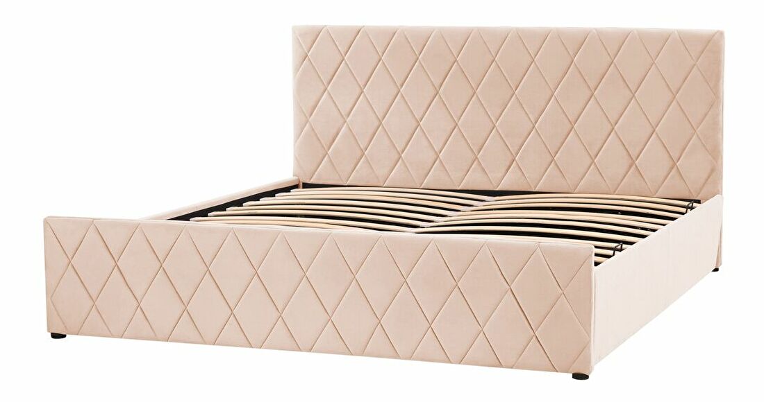 Manželská postel 180 cm Rhett (béžová) (s roštem a úložným prostorem)