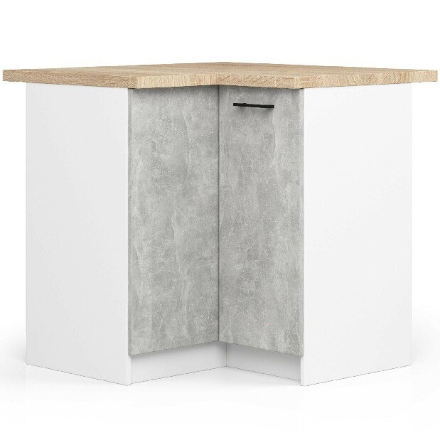 Rohová kuchyňská sestava 300 cm Ozara III (bílá + beton)