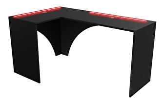 Rohový LED PC stolek Uhlominn (černá)