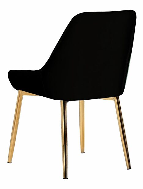 Jídelní židle PERLIO (černá + gold chrom + zlatá)