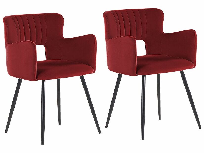 Set 2 ks jídelních židlí Shelba (červená)