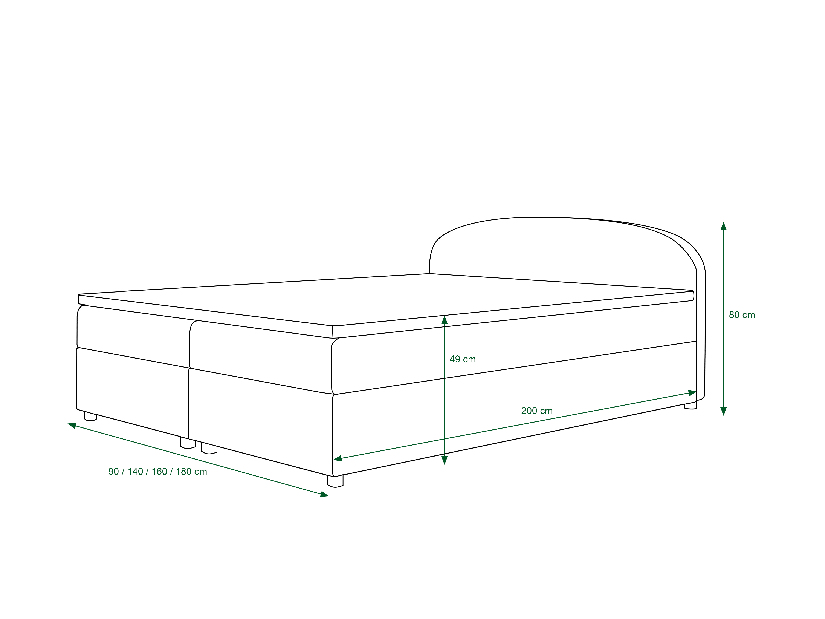 Manželská postel Boxspring 140 cm Brick Comfort (tmavě hnědá + vzor květ) (s matrací a úložným prostorem)