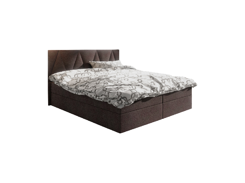 Manželská postel Boxspring 140 cm Fade 3 Comfort (tmavě hnědá) (s matrací a úložným prostorem)