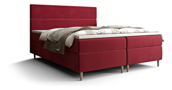Manželská postel Boxspring 140 cm Flu (bordó) (s matrací a úložným prostorem)
