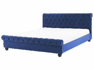 Manželská vodní postel 180 cm Alexandrine (modrá) (s roštem a matrací)