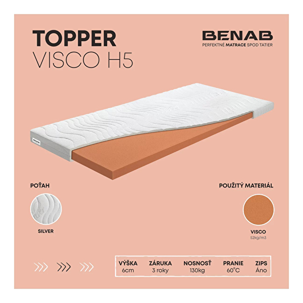 Vrchní matrace / Topper Benab Forkys H5 200x180 cm (T2) *výprodej
