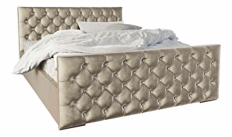 Manželská postel 180 cm Quintin (béžová) (s roštem a úložným prostorem)