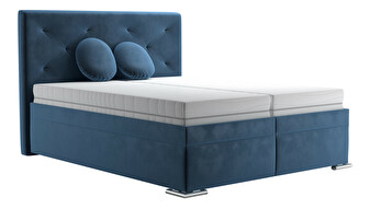 Manželská postel 160 cm BRW Chyren (tmavě modrá) (s roštami a úl. prostorem)