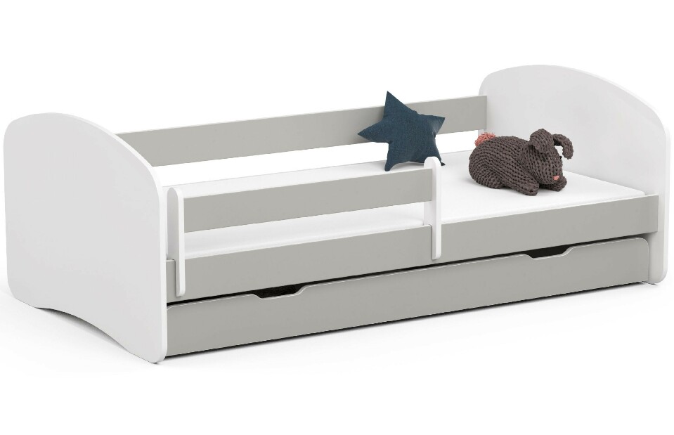 Dětská postel Pranshi III (šedá) (s matrací)