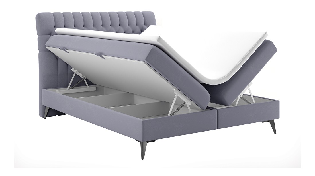 Kontinentální postel 140 cm Molera (fialová) (s úložným prostorem)