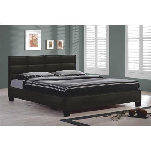 Manželská postel 160 cm Mivory černá (s roštem)