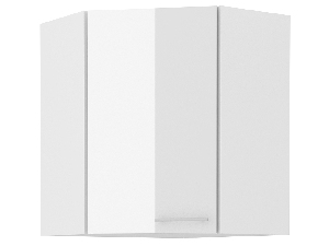 Rohová horní kuchyňská skříňka Lavera 58 x 58 GN 72 1F (bílá + lesk bílý)