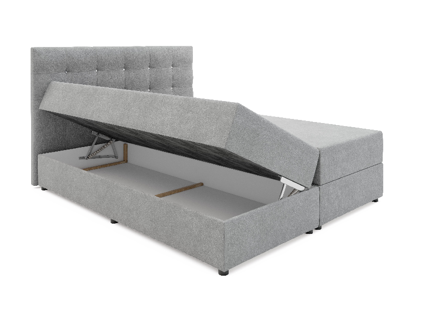 Kontinentální postel 140 cm Karen (tmavě hnědá) (s matrací a úložným prostorem)