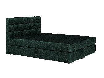 Kontinentální postel 140x200 cm Waller (tmavě zelená) (s roštem a matrací)