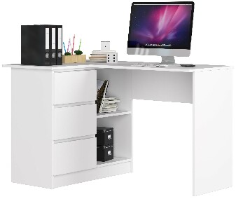 Rohový PC stolek Bodhi (bílá) (L) *výprodej
