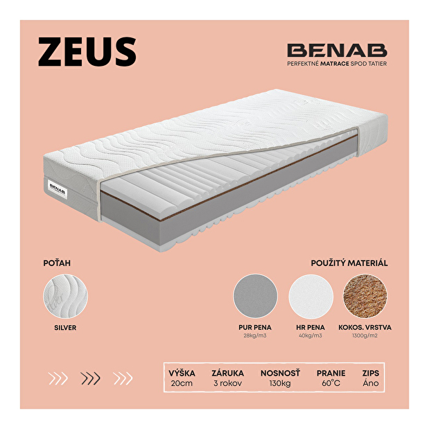 Pěnová matrace Benab Zeus 200x80 cm (T3/T5)