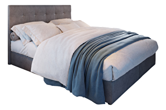 Manželská postel Boxspring 180 cm Karen (šedá) (s matrací a úložným prostorem)