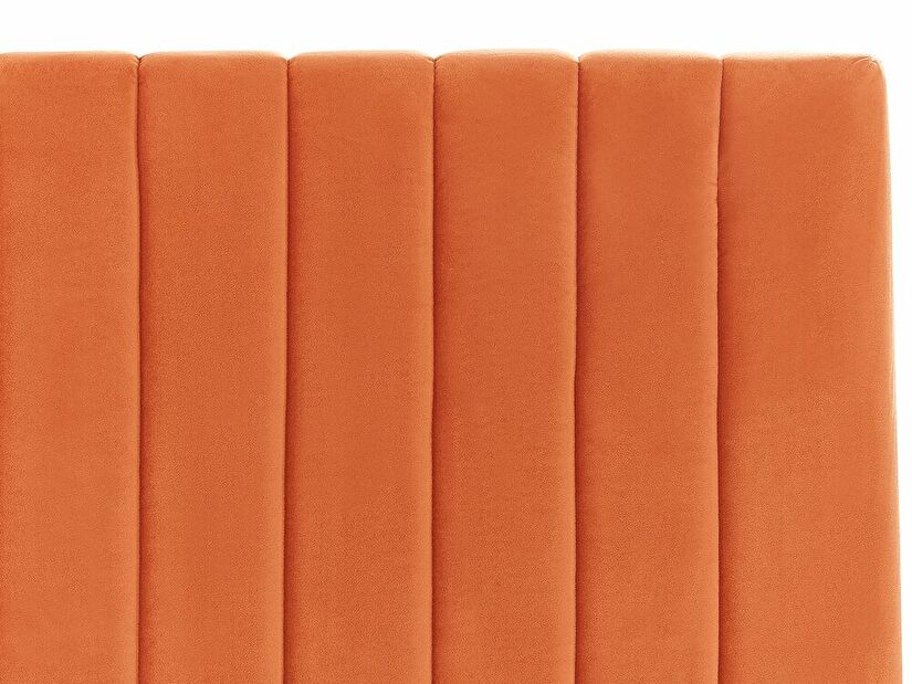 Manželská postel 160 cm Vakarine (oranžová) (s roštem a úložným prostorem)