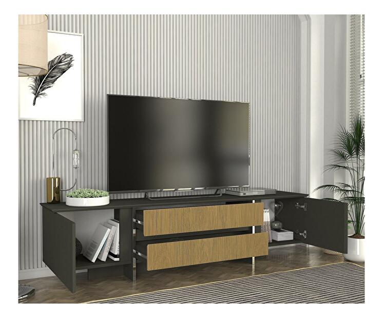 TV stolek/skříňka Konomi (antracit + ořech)